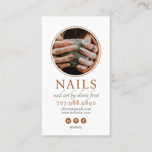Modern Nail Tech Photo Business Card