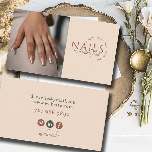 Modern Nail Tech Photo Business Card (Creator Uploaded)