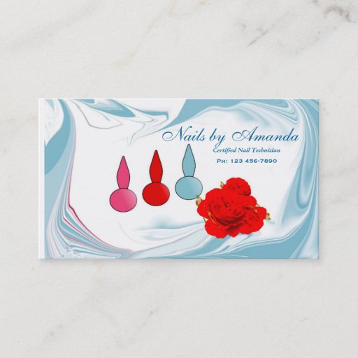 Customizable Modern Nail Technician Business Card