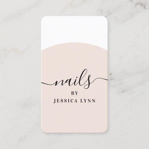 Modern nail technician stylish script beauty salon business card