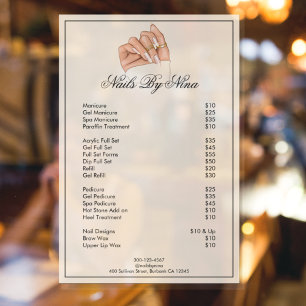 Modern Nails Manicurist Price List Services Window Cling
