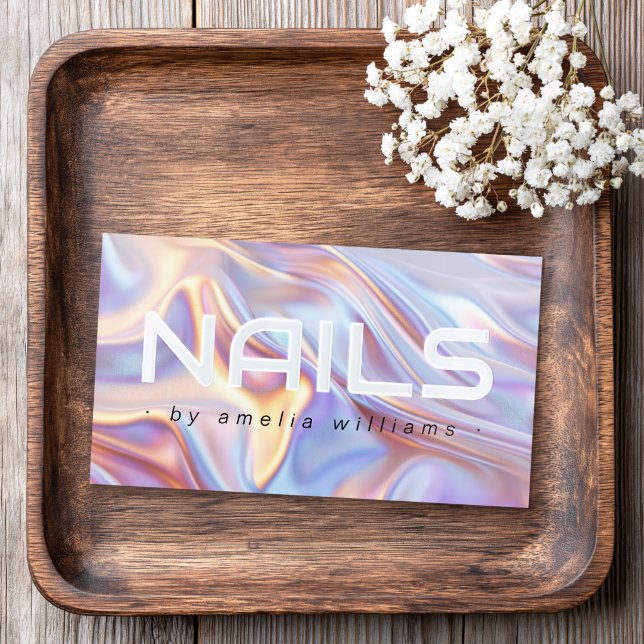 Modern nails nail technician stylist foil business cards (Modern nails nail technician stylist foil business cards)