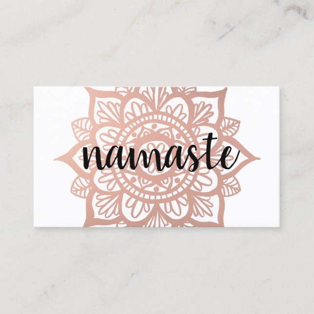 Modern Namaste Mandala Yoga Instructor Business Card (Front)