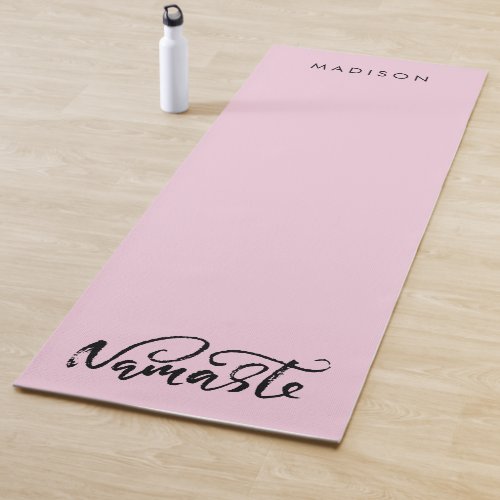 Modern Namaste Name Light Candy Pink Yoga Mat