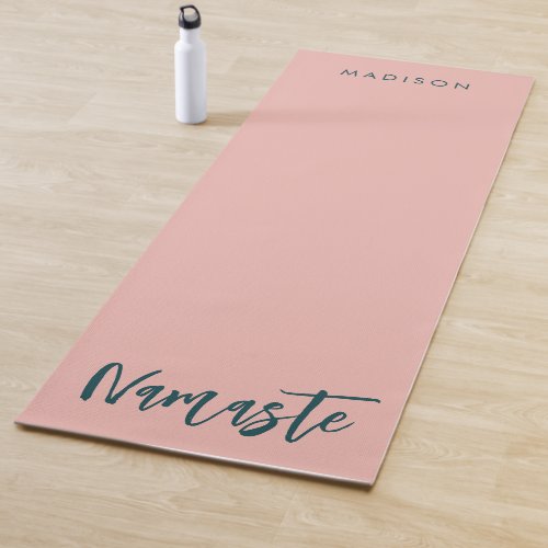 Modern Namaste Name Pastel Cashmere Pink  Yoga Mat