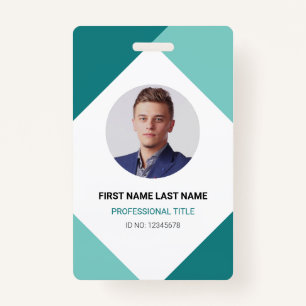 Modern Name and Photo Corporate Employee ID Card Badge