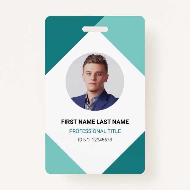Modern Name and Photo Corporate Employee ID Card Badge (Front)