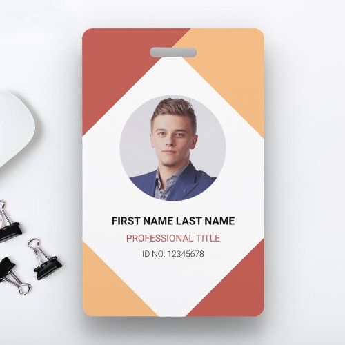 Modern Name and Photo Corporate Employee ID Card Badge