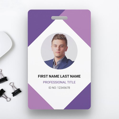 Modern Name and Photo Corporate Employee ID Card Badge