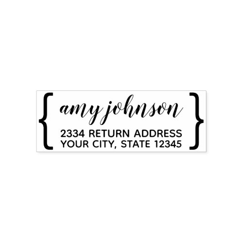 Modern Name and Return Address with Parenthesis Self_inking Stamp