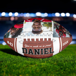 Modern Name and Text Photo Keepsake Gift Football