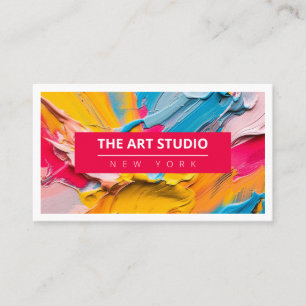 Modern Name Artwork Artist Art Studio Business Card