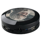 Modern Name Change Your Photo USB Charging Station (Angled Back)