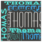 Modern Name Collage Kids/Boys Blue