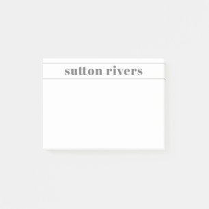 Modern Name Grey Post-it Notes