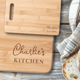 Modern name kitchen engraved cutting board