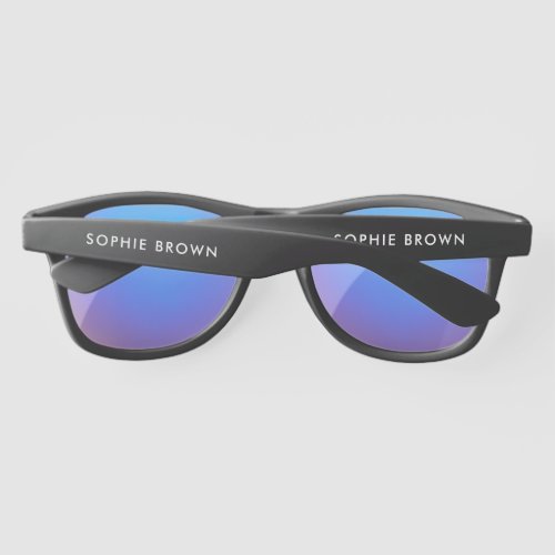 Modern Name  Minimalist Monogram Stylish Trendy Sunglasses