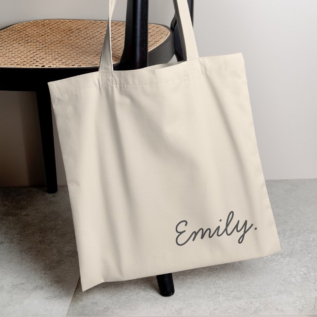 Modern Name | Minimalist Stylish Trendy Monogram Tote Bag (Creator Uploaded)