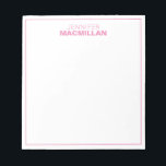 Modern Name Monogram Framed Personalized Pink Notepad<br><div class="desc">This modern notepad features a simple two line monogram and thin frame.  Use the template form to add your personalization.</div>