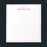 Modern Name Monogram Framed Personalized Pink Notepad<br><div class="desc">This modern notepad features a simple two line monogram and thin frame.  Use the template form to add your personalization.</div>