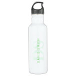 Modern Name &amp; Monogram | Green &amp; White Stainless Steel Water Bottle