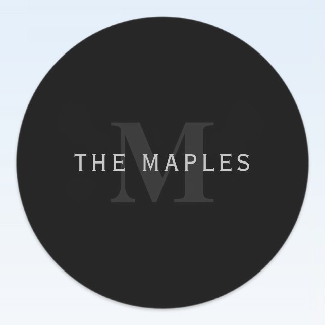 Modern Name & Monogram | Grey & Black Labels (Creator Uploaded)