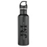 Modern Name & Monogram | Grey & Black Stainless Steel Water Bottle