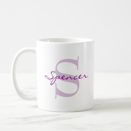 Modern Name  Monogram Initial Classic Coffee Mug