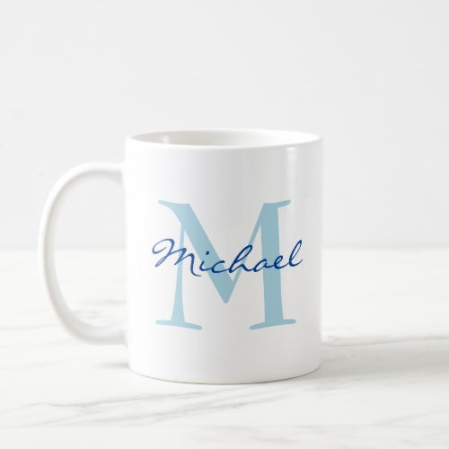 Modern Name  Monogram Initial Classic Coffee Mug
