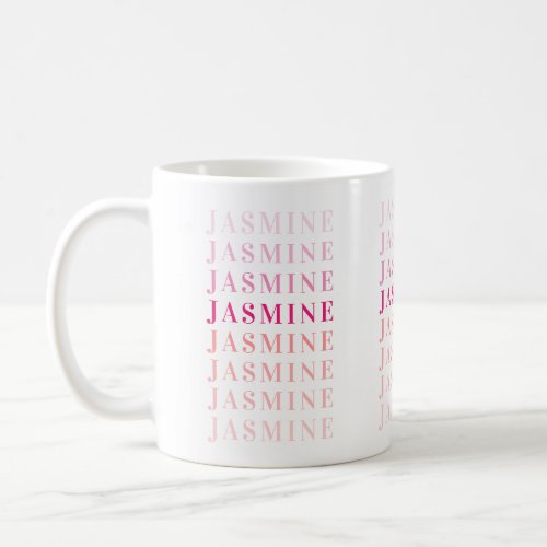 Modern Name Monogram Personalized Pink Coral Coffee Mug