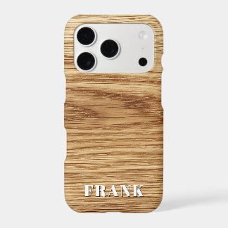 Modern Name Oak Wood Photo iPhone 17 Pro Case