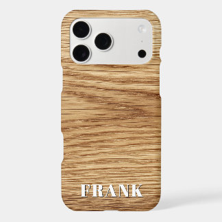 Modern Name Oak Wood Photo iPhone 17 Pro Max Case
