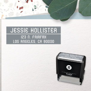Modern Name or Business Return Address Self-inking Stamp