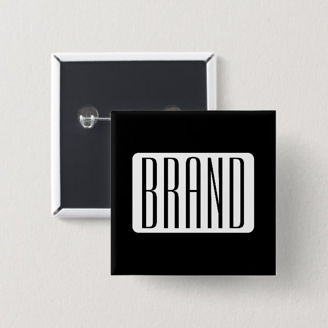 Modern Name or Editable Brand Name for Business  Button (Front & Back)