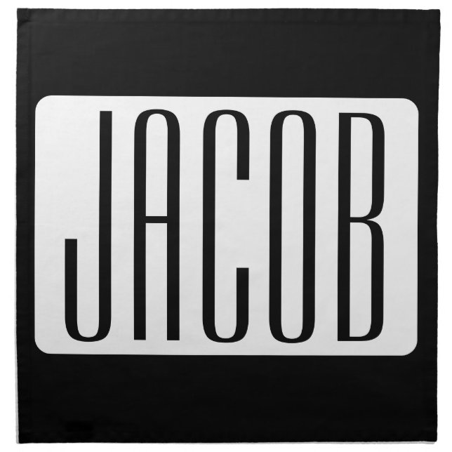 Modern Name or Editable Brand Name for Business  Cloth Napkin (Front)
