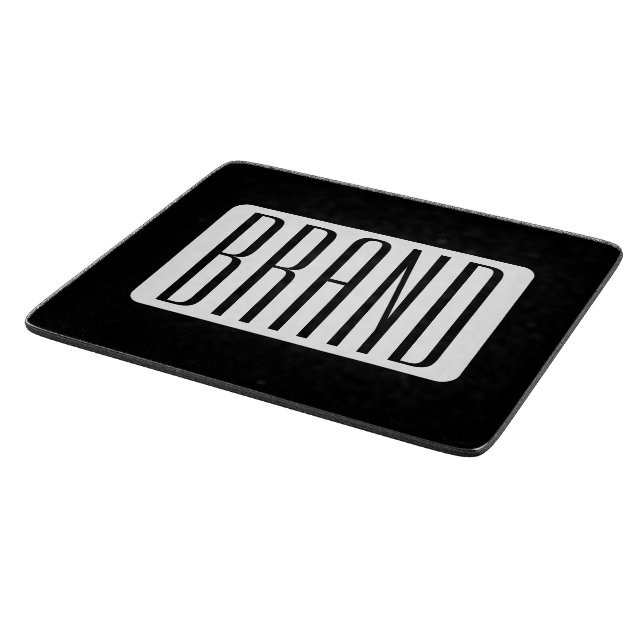 Modern Name or Editable Brand Name for Business  Cutting Board (Corner)