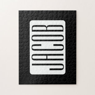 Modern Name or Editable Brand Name for Business Jigsaw Puzzle