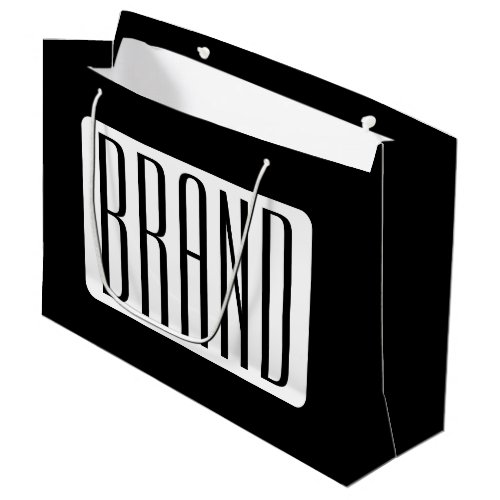 Modern Name or Editable Brand Name for Business  Large Gift Bag