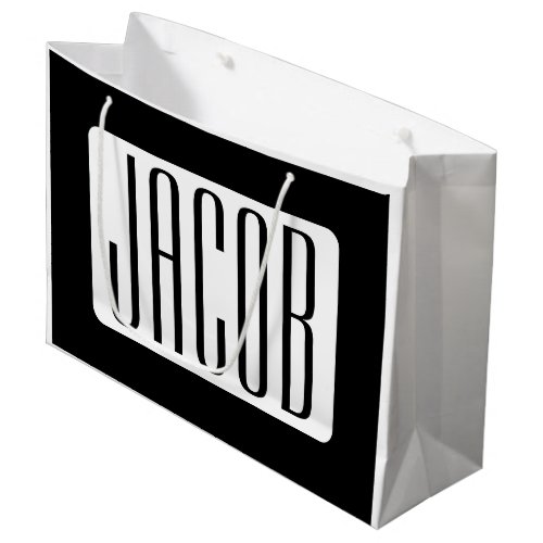 Modern Name or Editable Brand Name for Business  Large Gift Bag