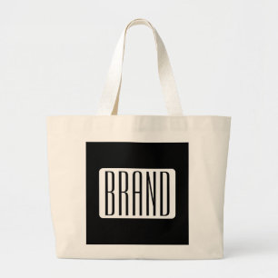 Modern Name or Editable Brand Name for Business Large Tote Bag