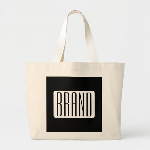Modern Name or Editable Brand Name for Business  Large Tote Bag