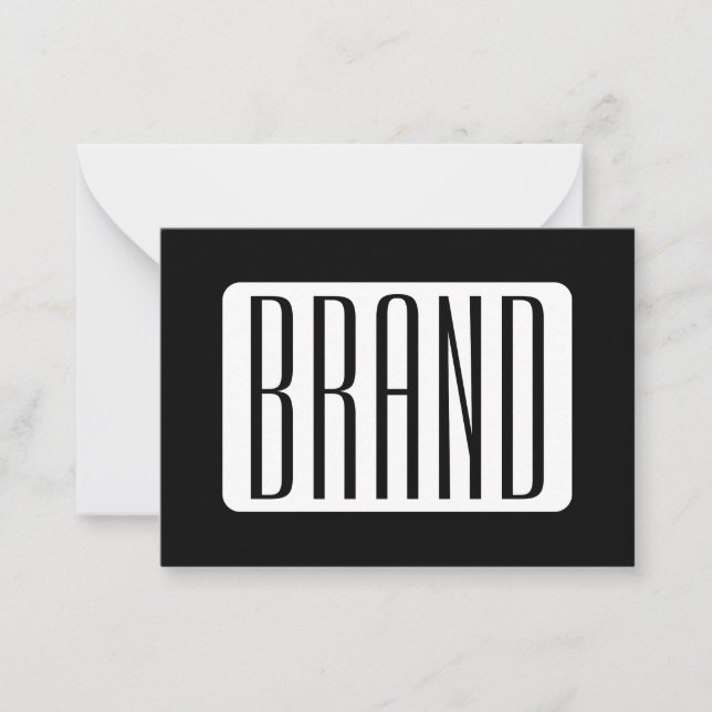 Modern Name or Editable Brand Name for Business  Note Card (Front)