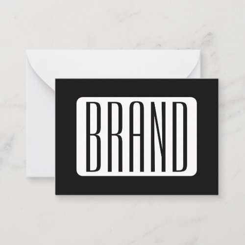 Modern Name or Editable Brand Name for Business  Note Card