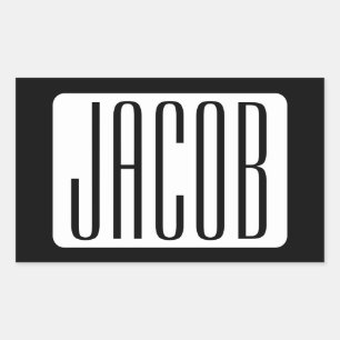 Modern Name or Editable Brand Name for Business Rectangular Sticker