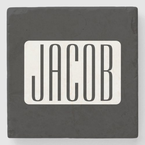 Modern Name or Editable Brand Name for Business  Stone Coaster