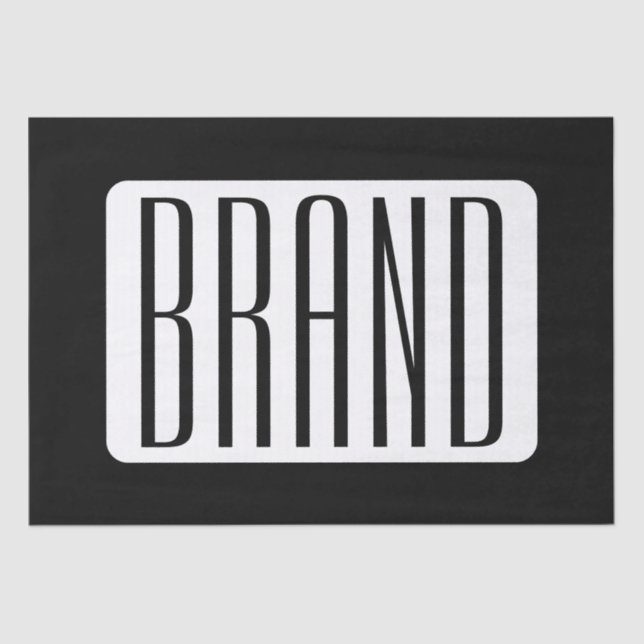 Modern Name or Editable Brand Name for Business  Tissue Paper (Front)