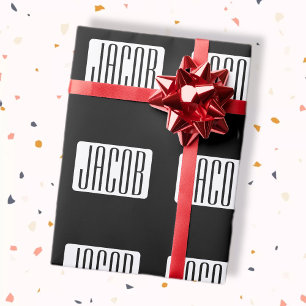 Modern Name or Editable Brand Name for Business Wrapping Paper