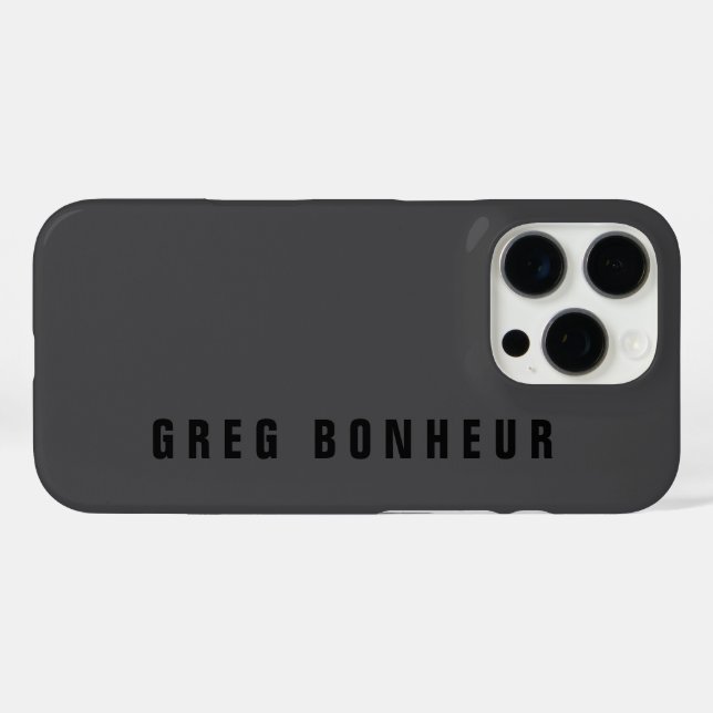 Modern Name or other Text Template | Dark Grey Case-Mate iPhone Case (Back (Horizontal))