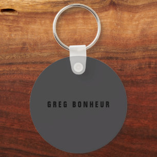 Modern Name or other Text Template Dark Grey Keychain