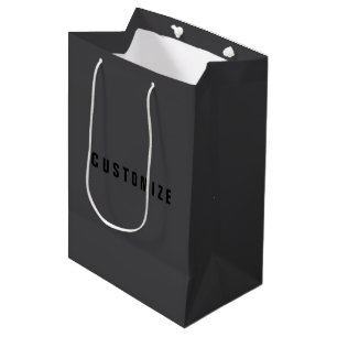 Modern Name or other Text Template   Dark Grey Medium Gift Bag